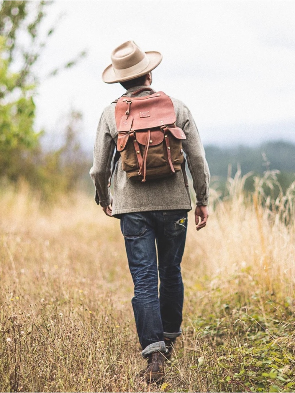 Will Leather Goods Lennon Canvas and Leather Backpack